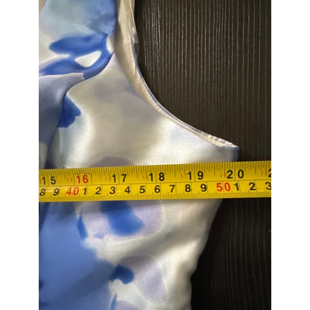 Connected Blue Cocktail Dress Pockets Watercolor Floral Sleeveless Office NWT 12 - Picture 8 of 11